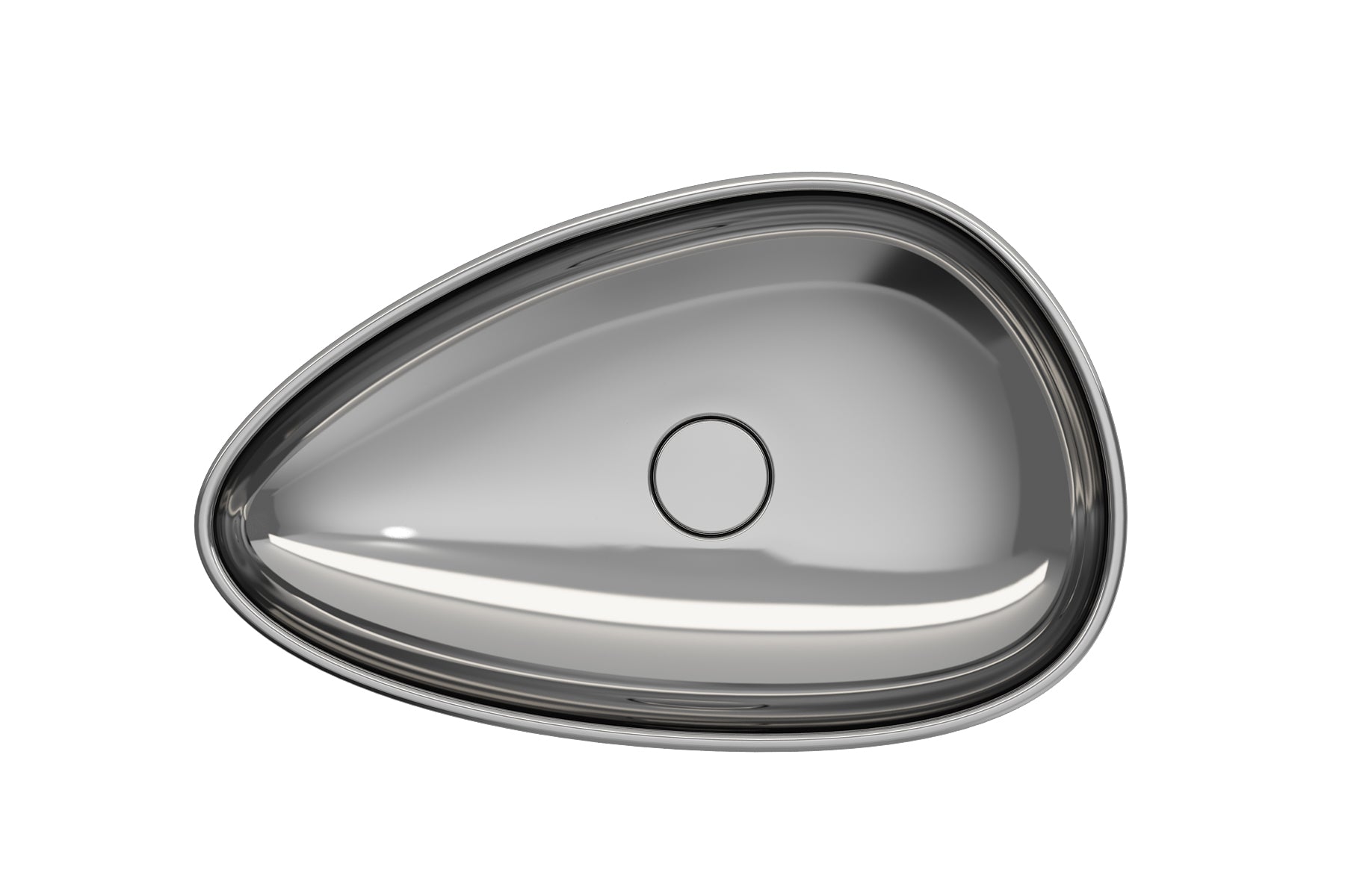 BOCCHI Etna 23" Palette Shaped Vessel Fireclay Bathroom Sink, Platinum, 1114-401-0125