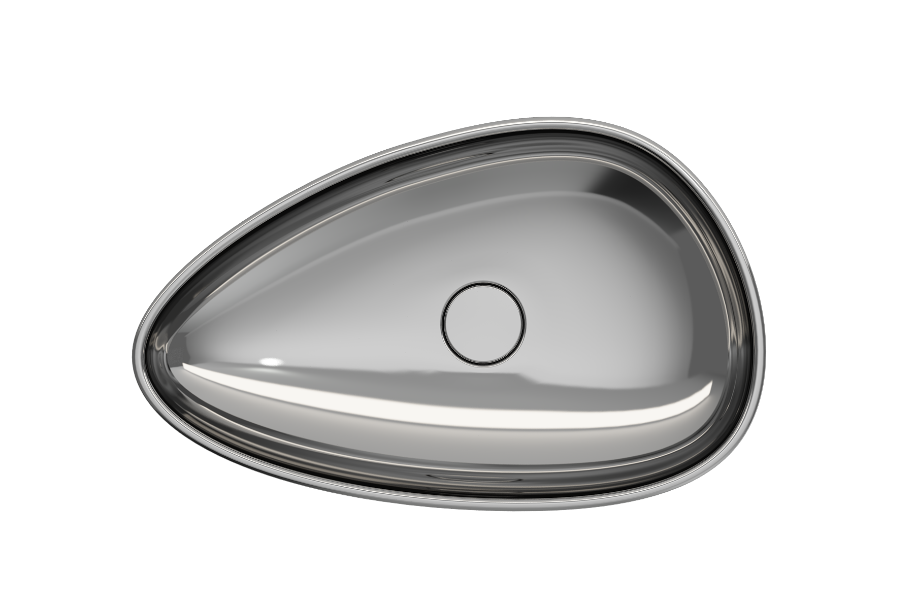 BOCCHI Etna 23" Palette Shaped Vessel Fireclay Bathroom Sink, Platinum, 1114-401-0125