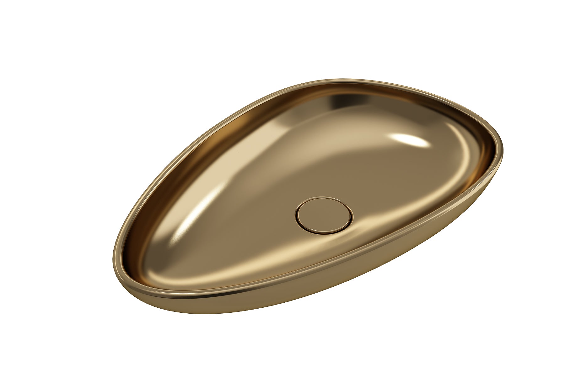 BOCCHI Etna 23" Palette Shaped Vessel Fireclay Bathroom Sink, Matte Gold, 1114-403-0125