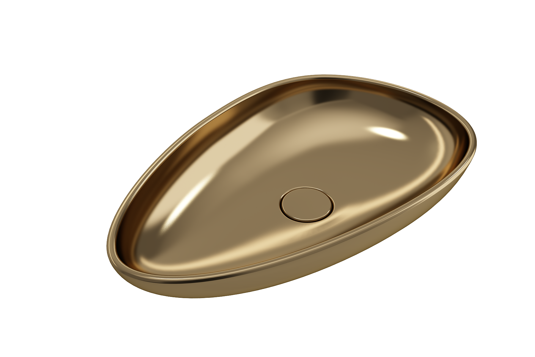 BOCCHI Etna 23" Palette Shaped Vessel Fireclay Bathroom Sink, Matte Gold, 1114-403-0125