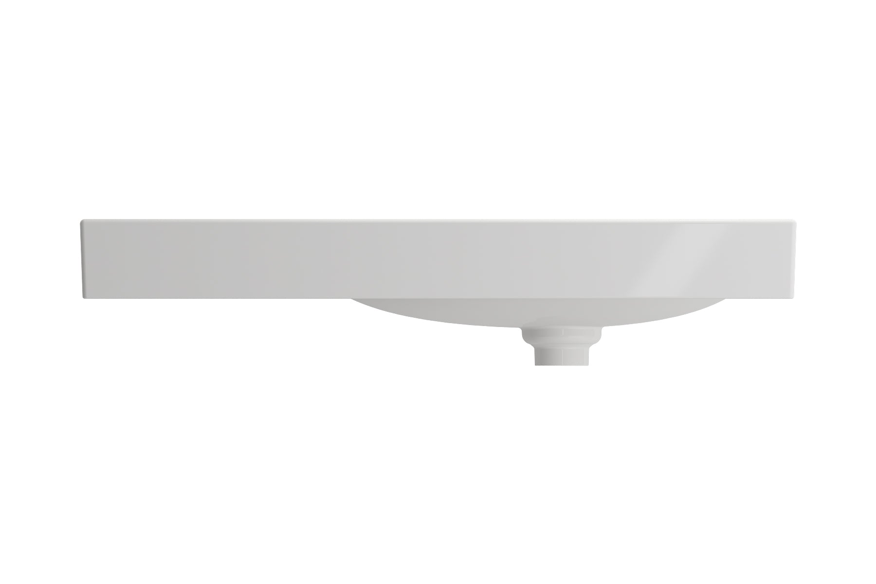 BOCCHI Etna 36" Palette Shaped Wallmount Fireclay Bathroom Sink, White, 1115-001-0125