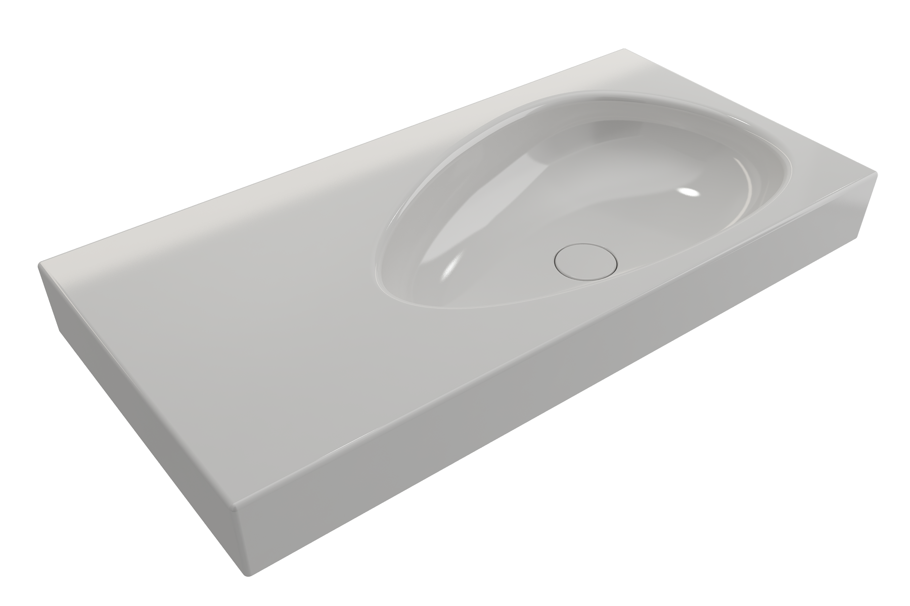 BOCCHI Etna 36" Palette Shaped Wallmount Fireclay Bathroom Sink, White, 1115-001-0125