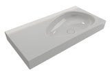 BOCCHI Etna 36" Palette Shaped Wallmount Fireclay Bathroom Sink, White, 1115-001-0125