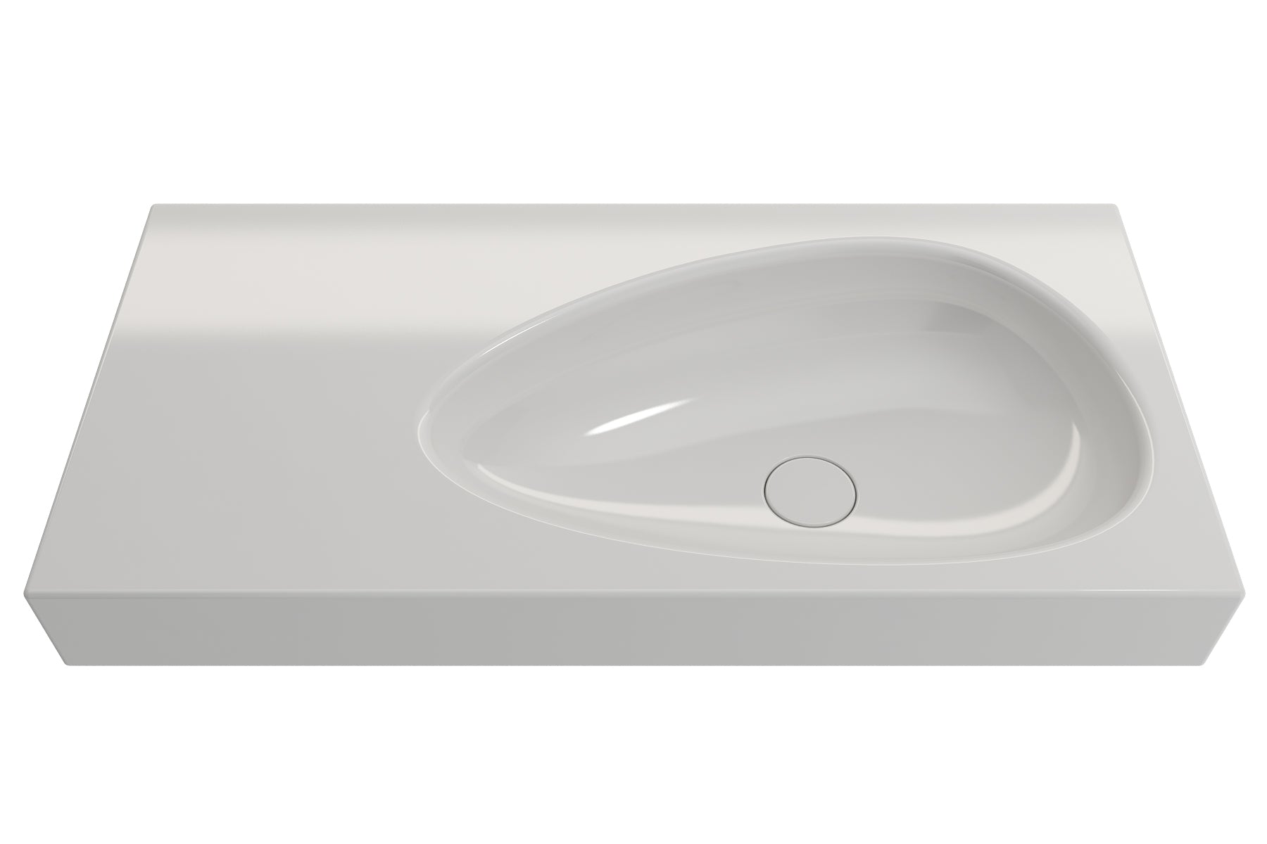 BOCCHI Etna 36" Palette Shaped Wallmount Fireclay Bathroom Sink, White, 1115-001-0125