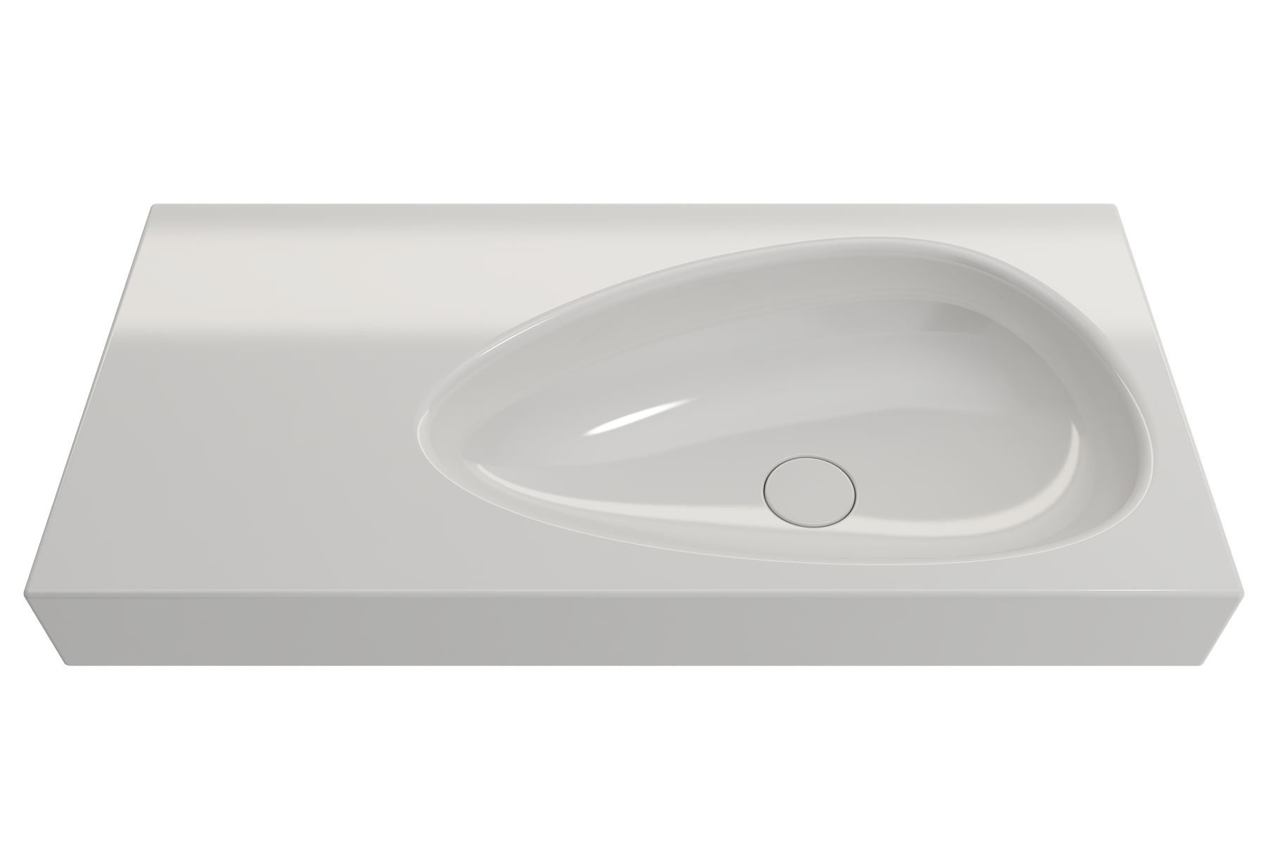 BOCCHI Etna 36" Palette Shaped Wallmount Fireclay Bathroom Sink, White, 1115-001-0125