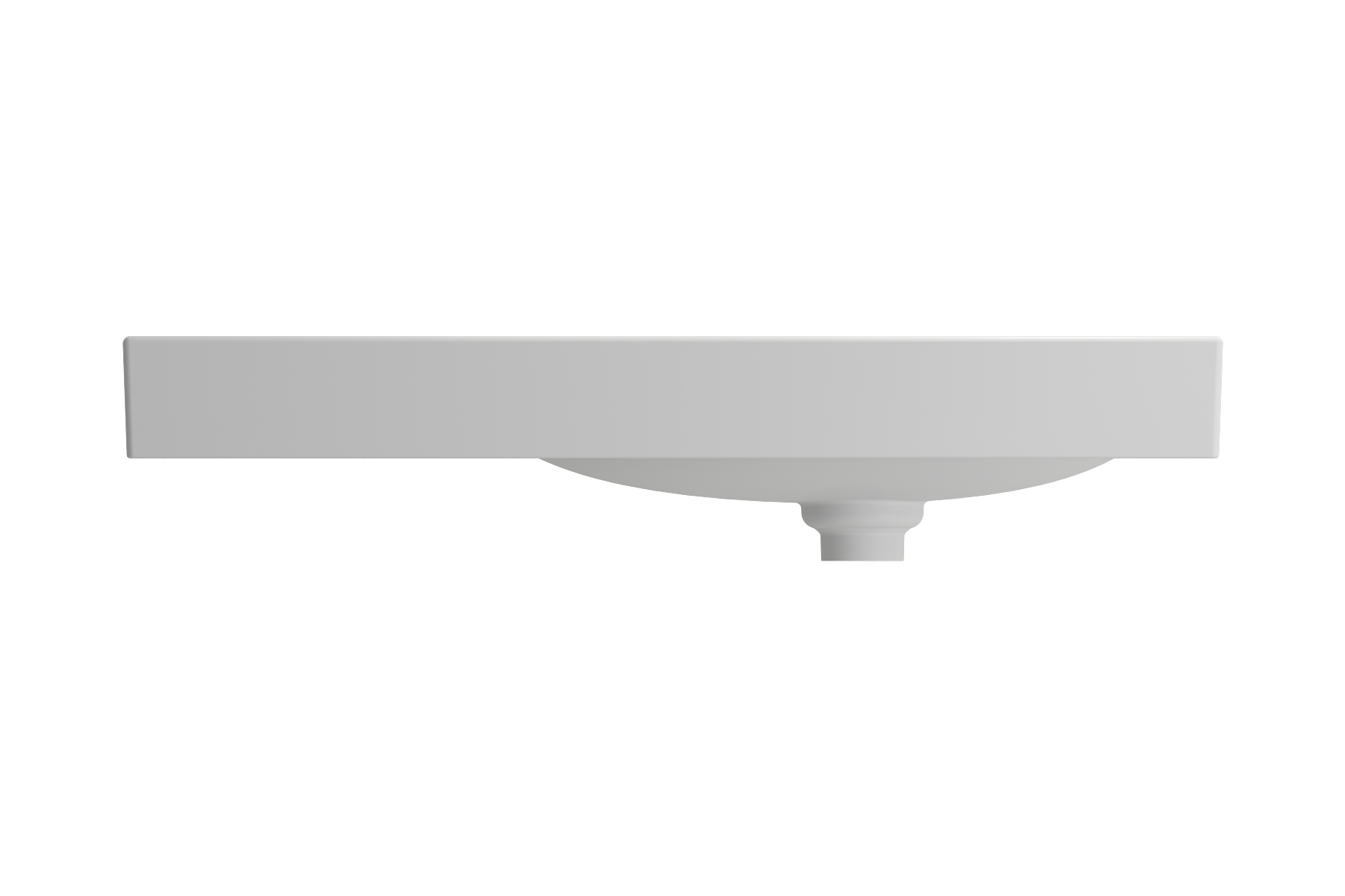BOCCHI Etna 36" Palette Shaped Wallmount Fireclay Bathroom Sink, Matte White, 1115-002-0125