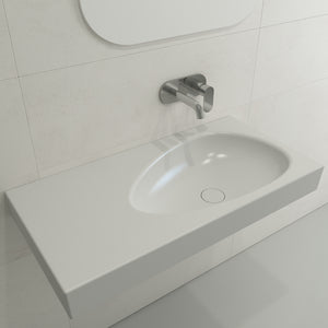 Alternate Image for BOCCHI Etna 36" Palette Shaped Wallmount Fireclay Bathroom Sink, Matte White, 1115-002-0125