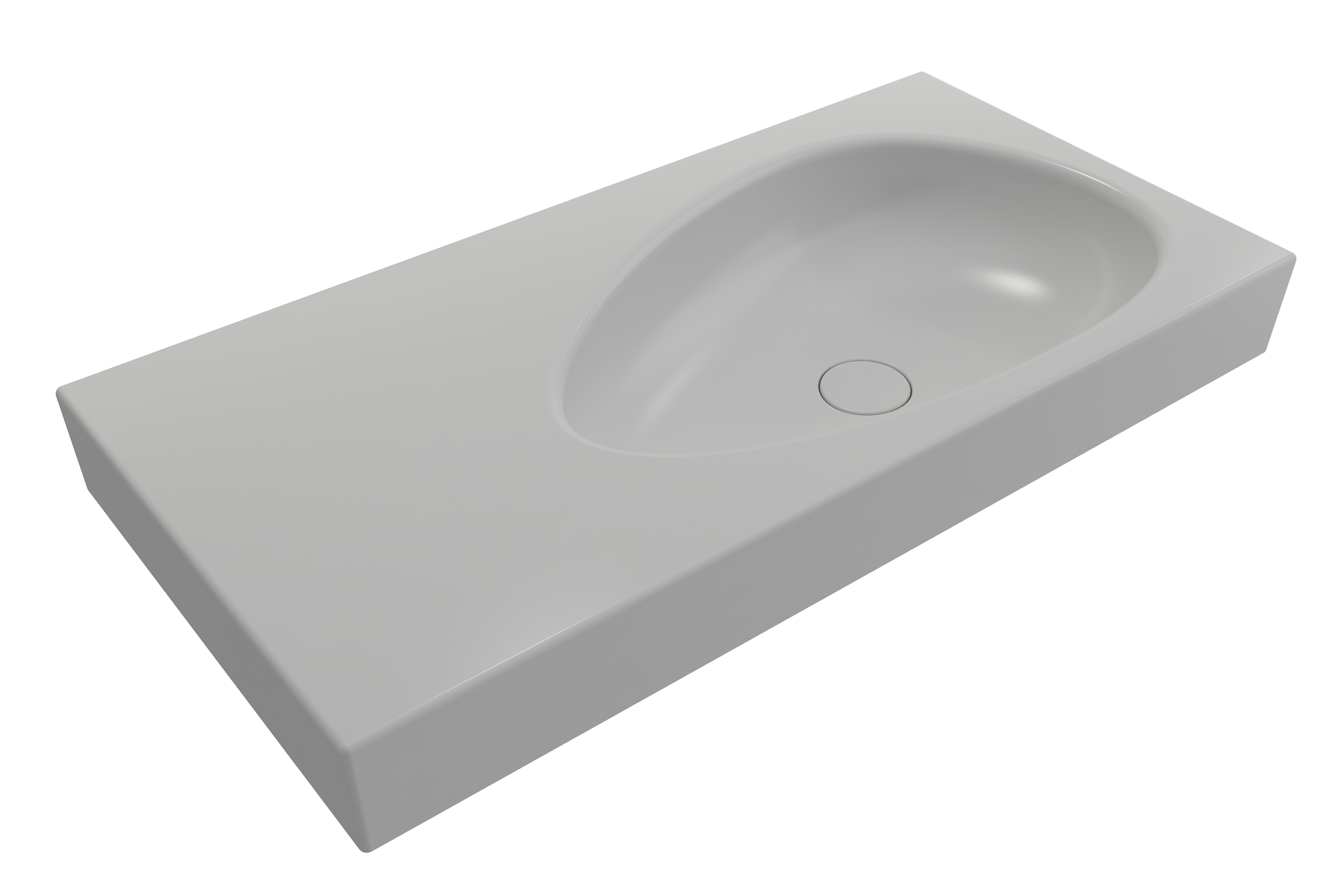 BOCCHI Etna 36" Palette Shaped Wallmount Fireclay Bathroom Sink, Matte White, 1115-002-0125