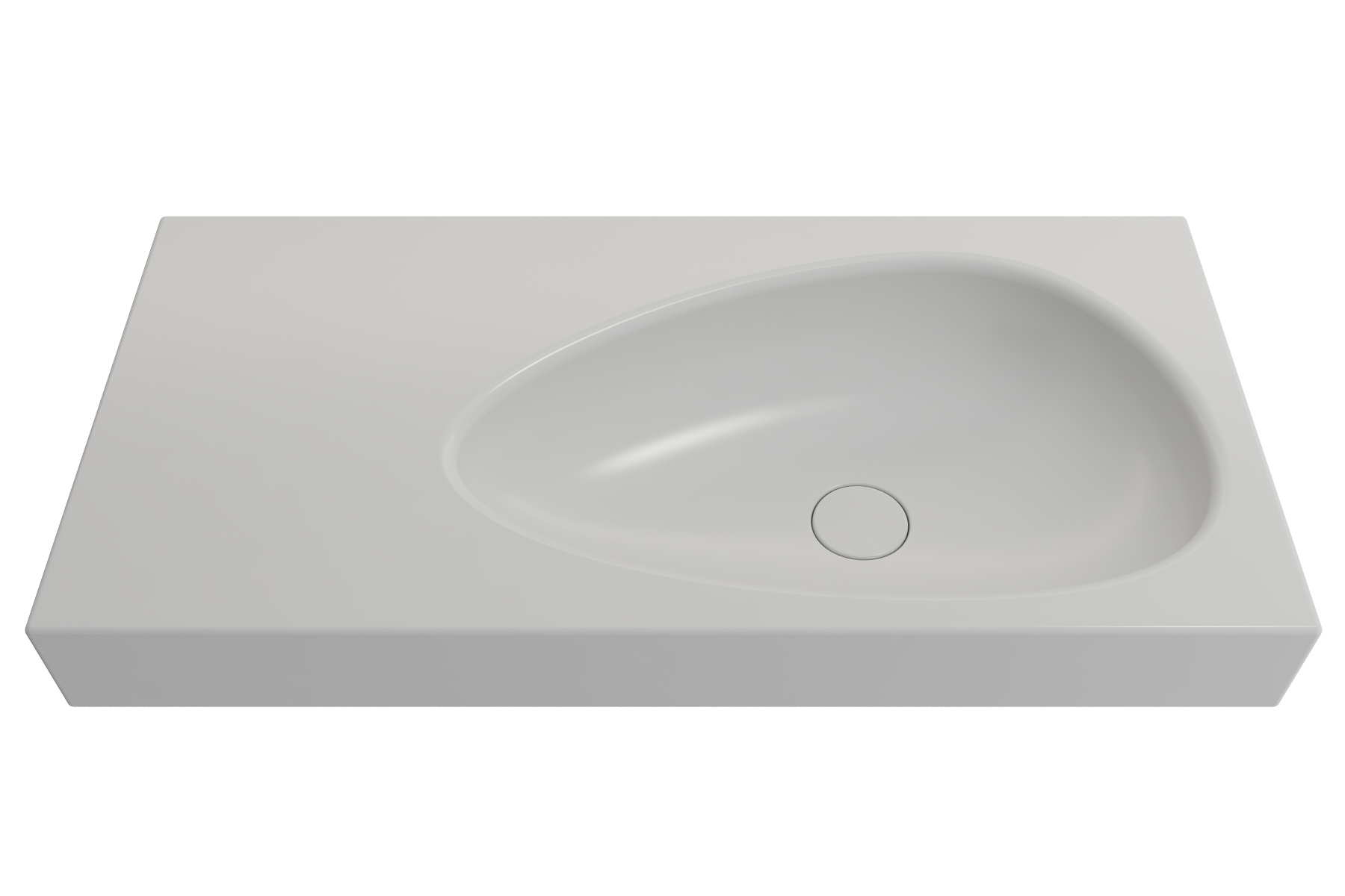 BOCCHI Etna 36" Palette Shaped Wallmount Fireclay Bathroom Sink, Matte White, 1115-002-0125