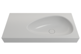 BOCCHI Etna 36" Palette Shaped Wallmount Fireclay Bathroom Sink, Matte White, 1115-002-0125
