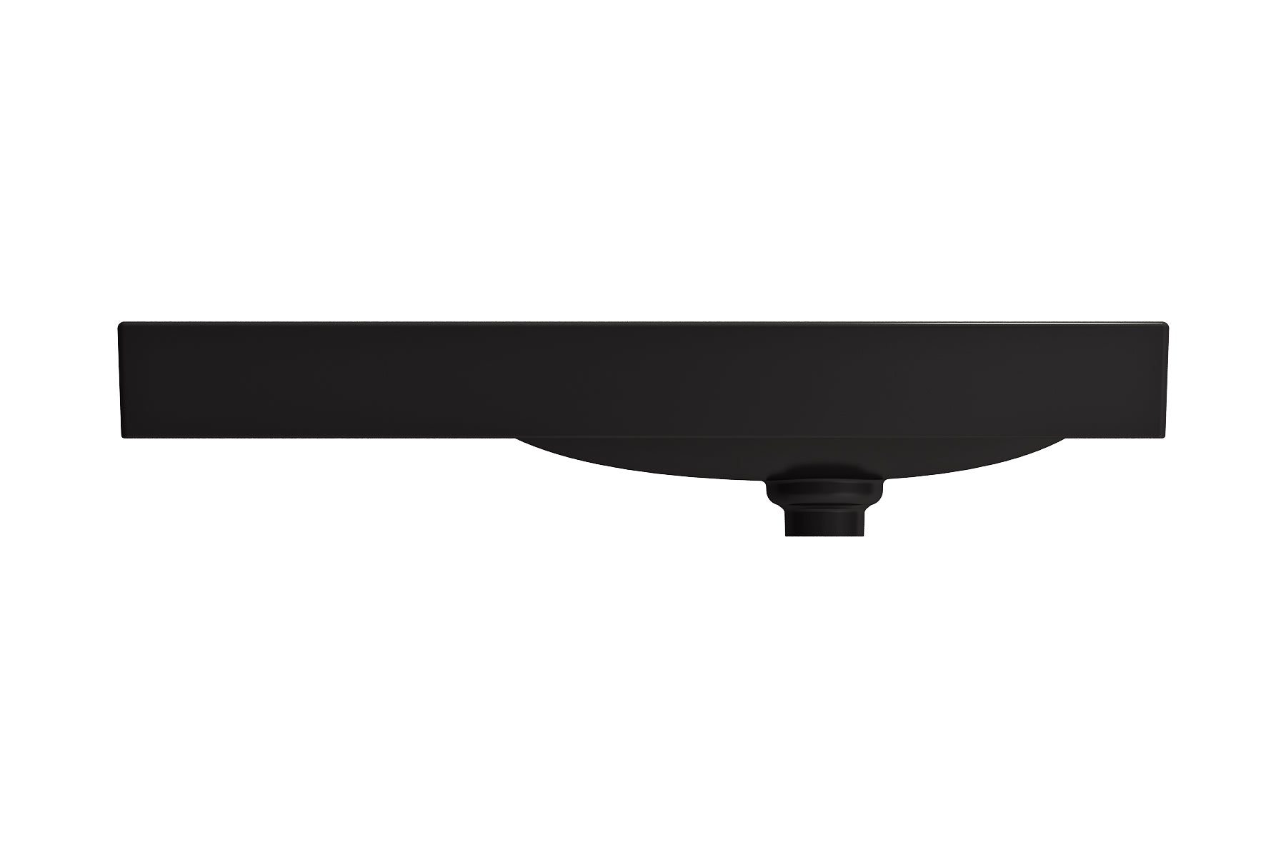 BOCCHI Etna 36" Palette Shaped Wallmount Fireclay Bathroom Sink, Matte Black, 1115-004-0125
