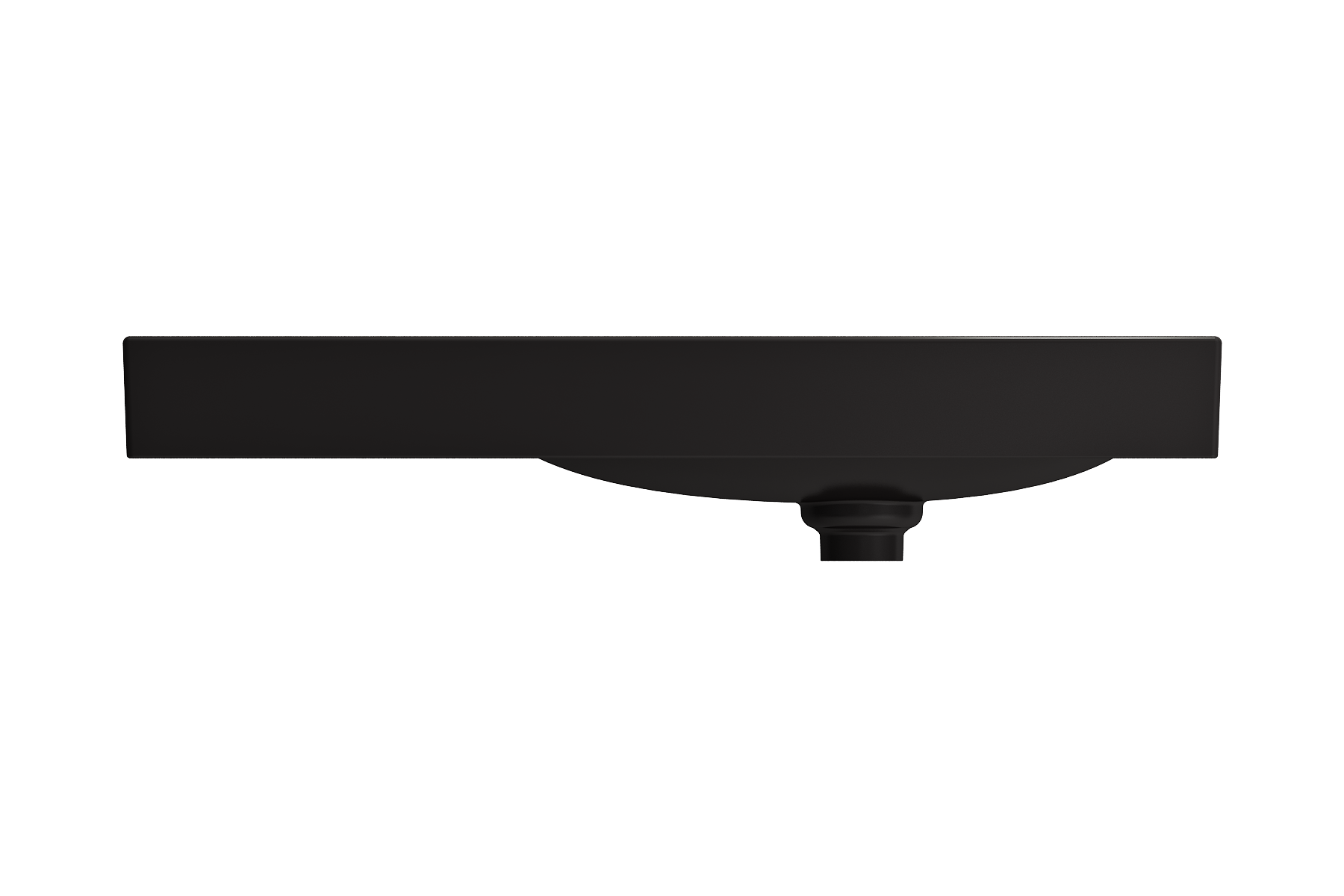 BOCCHI Etna 36" Palette Shaped Wallmount Fireclay Bathroom Sink, Matte Black, 1115-004-0125