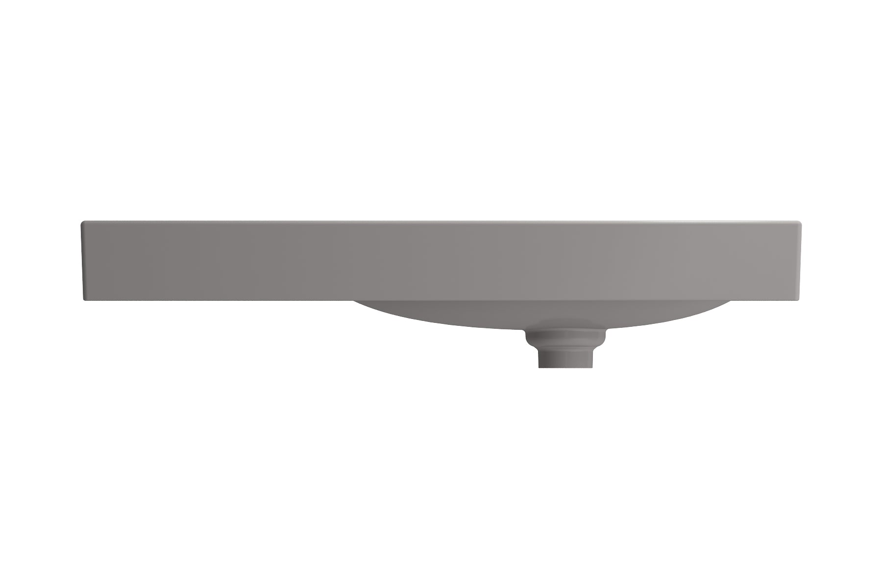 BOCCHI Etna 36" Palette Shaped Wallmount Fireclay Bathroom Sink, Matte Gray, 1115-006-0125
