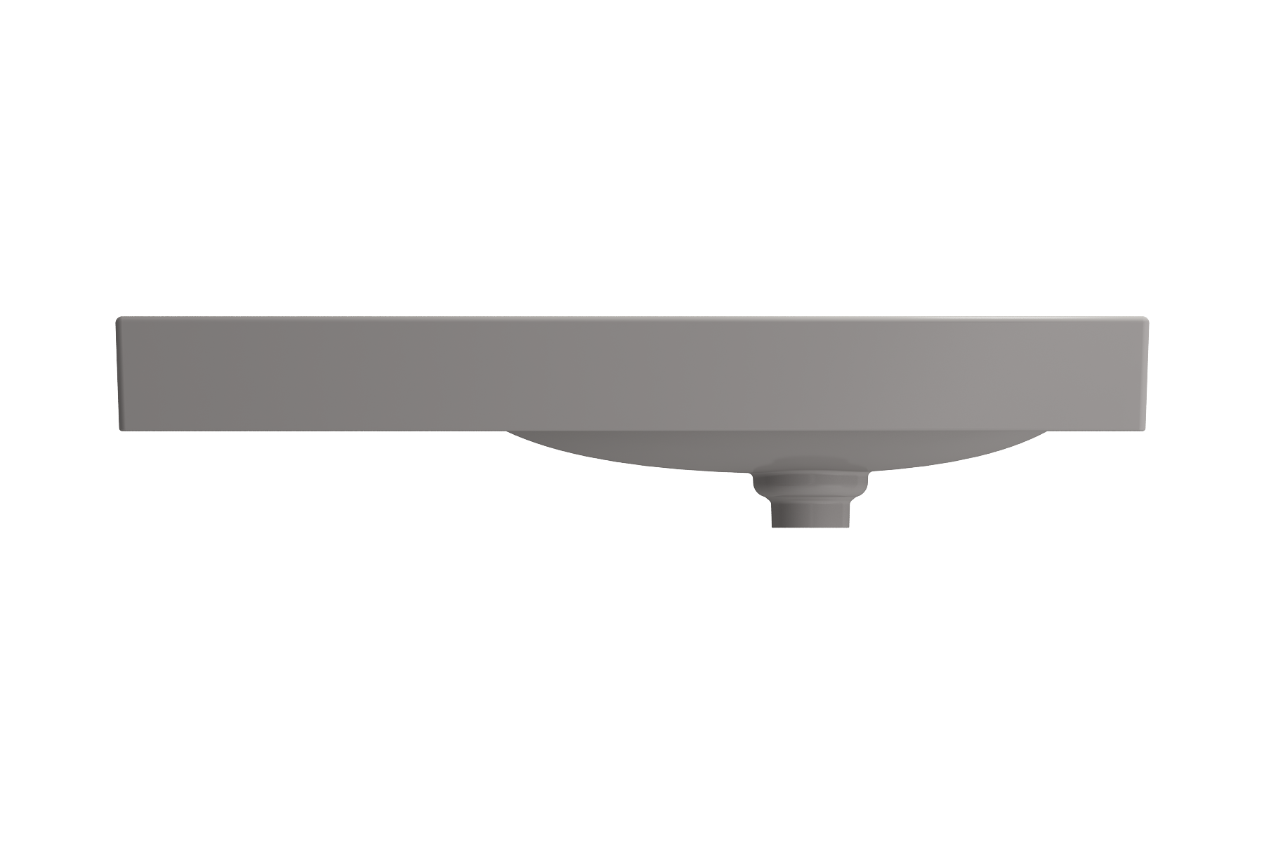 BOCCHI Etna 36" Palette Shaped Wallmount Fireclay Bathroom Sink, Matte Gray, 1115-006-0125