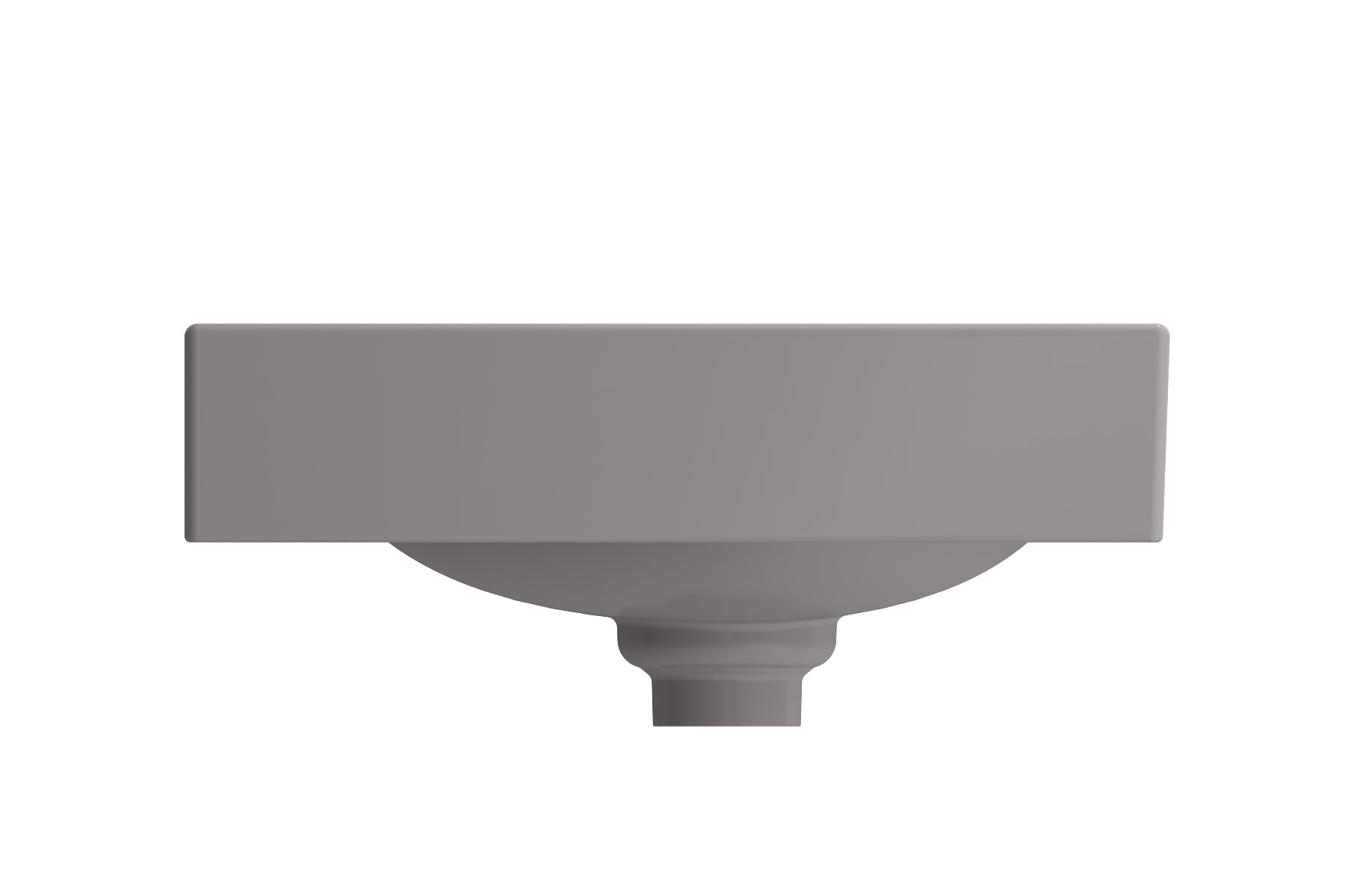 BOCCHI Etna 36" Palette Shaped Wallmount Fireclay Bathroom Sink, Matte Gray, 1115-006-0125