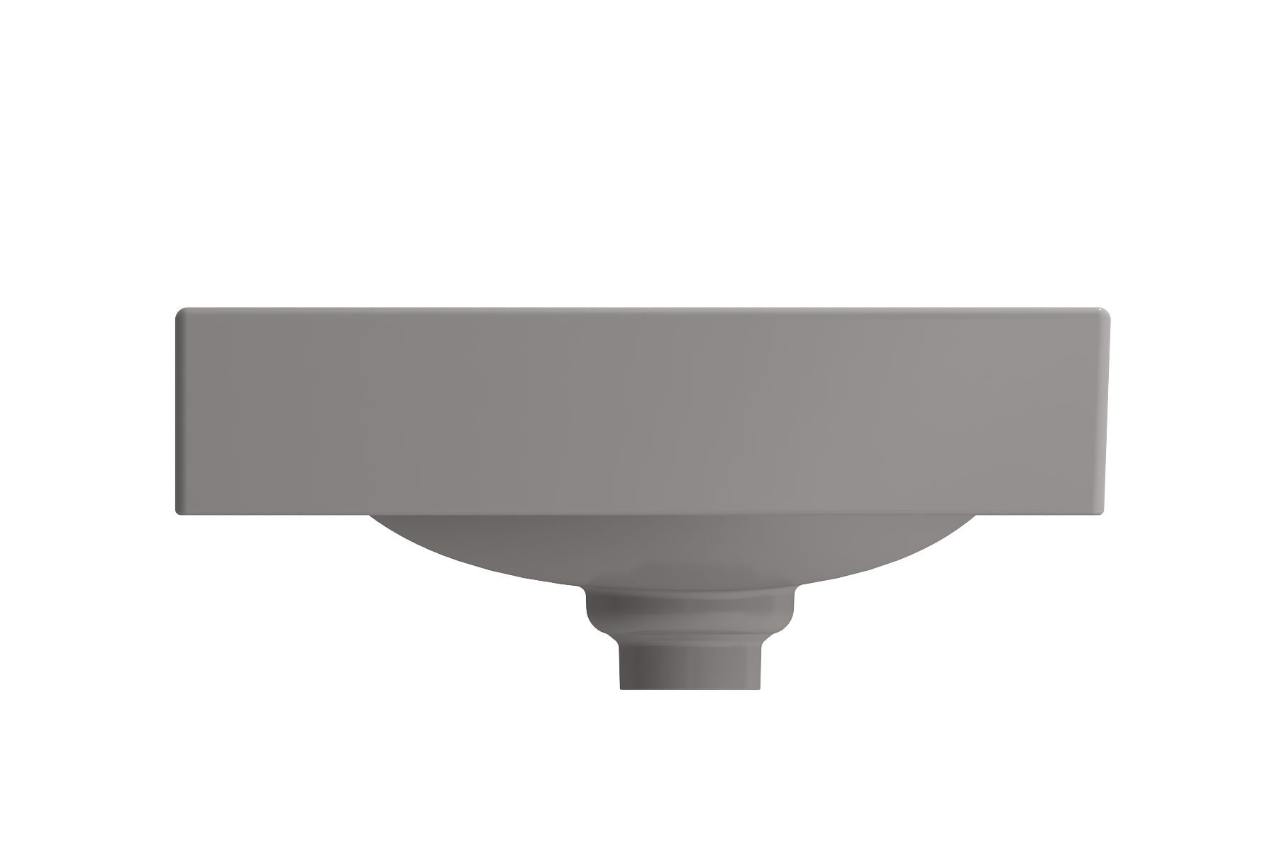 BOCCHI Etna 36" Palette Shaped Wallmount Fireclay Bathroom Sink, Matte Gray, 1115-006-0125