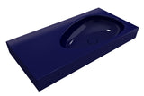 BOCCHI Etna 36" Palette Shaped Wallmount Fireclay Bathroom Sink, Sapphire Blue, 1115-010-0125