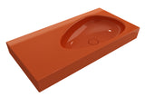 BOCCHI Etna 36" Palette Shaped Wallmount Fireclay Bathroom Sink, Orange, 1115-012-0125