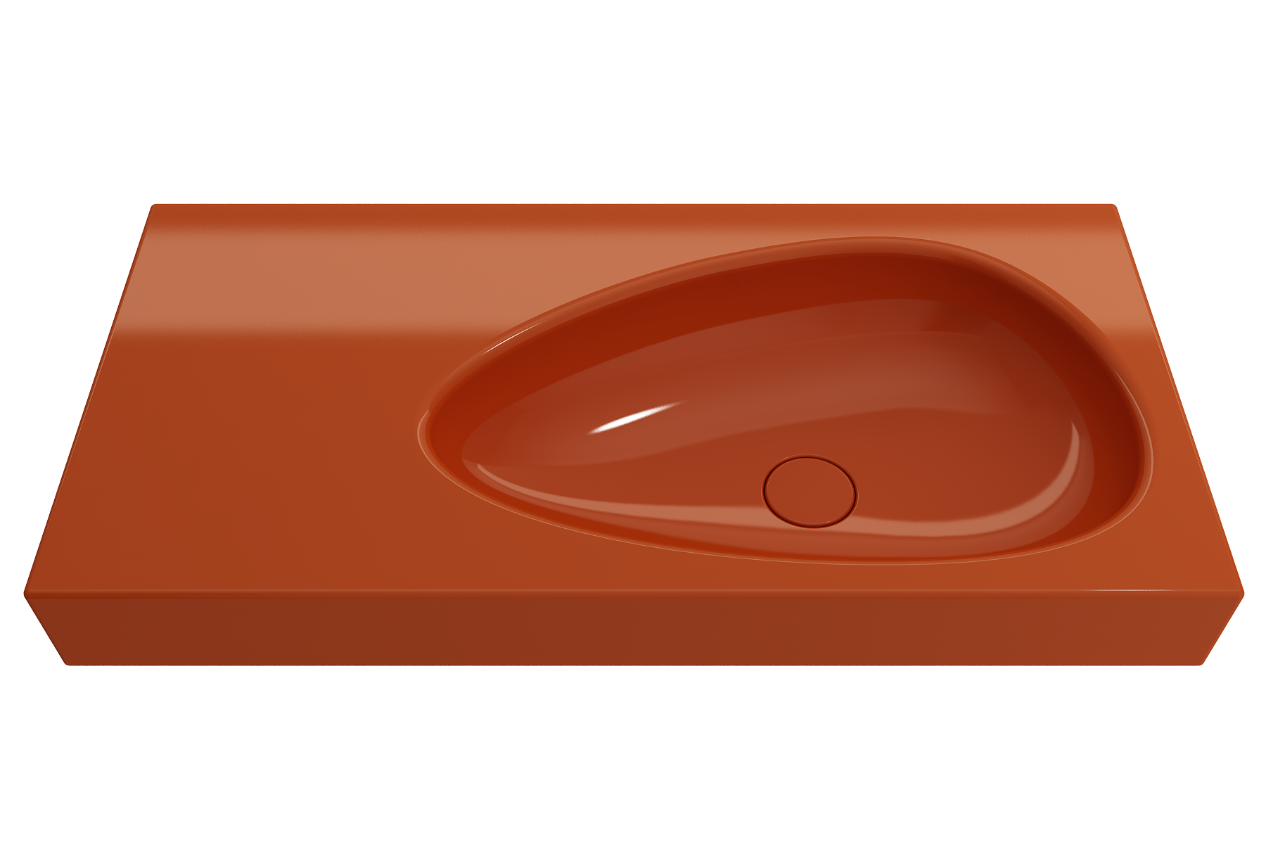 BOCCHI Etna 36" Palette Shaped Wallmount Fireclay Bathroom Sink, Orange, 1115-012-0125