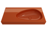 BOCCHI Etna 36" Palette Shaped Wallmount Fireclay Bathroom Sink, Orange, 1115-012-0125