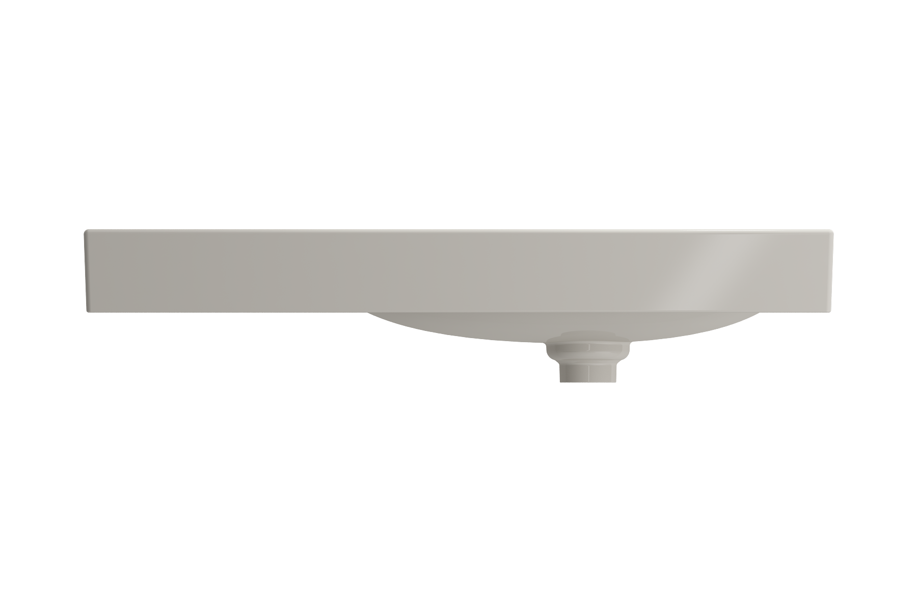 BOCCHI Etna 36" Palette Shaped Wallmount Fireclay Bathroom Sink, Biscuit, 1115-014-0125