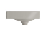 BOCCHI Etna 36" Palette Shaped Wallmount Fireclay Bathroom Sink, Biscuit, 1115-014-0125