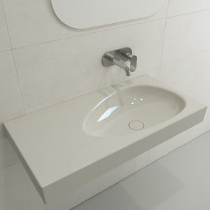 Alternate Image for BOCCHI Etna 36" Palette Shaped Wallmount Fireclay Bathroom Sink, Biscuit, 1115-014-0125