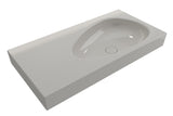 BOCCHI Etna 36" Palette Shaped Wallmount Fireclay Bathroom Sink, Biscuit, 1115-014-0125