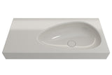 BOCCHI Etna 36" Palette Shaped Wallmount Fireclay Bathroom Sink, Biscuit, 1115-014-0125