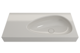 BOCCHI Etna 36" Palette Shaped Wallmount Fireclay Bathroom Sink, Biscuit, 1115-014-0125