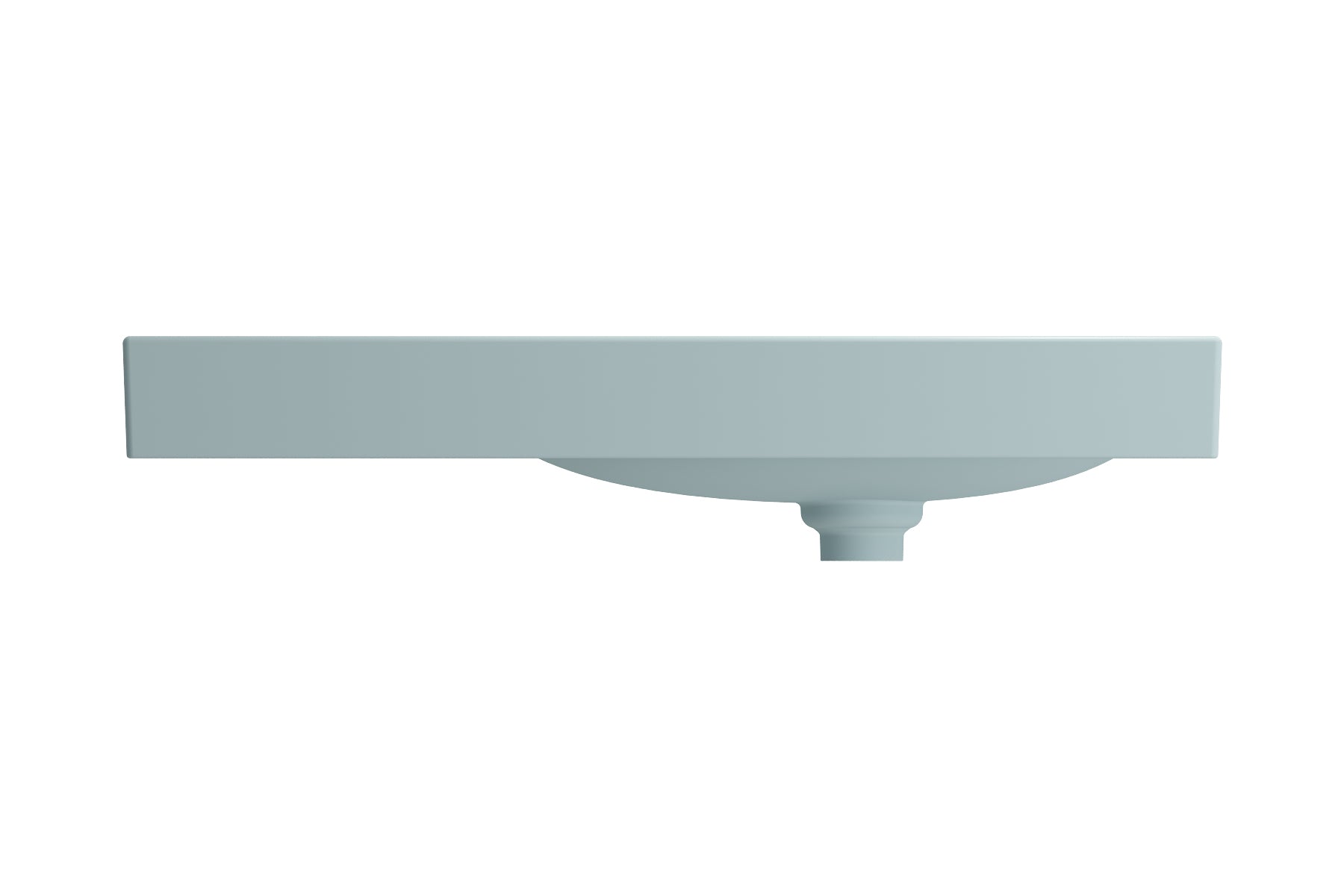 BOCCHI Etna 36" Palette Shaped Wallmount Fireclay Bathroom Sink, Matte Ice Blue, 1115-029-0125