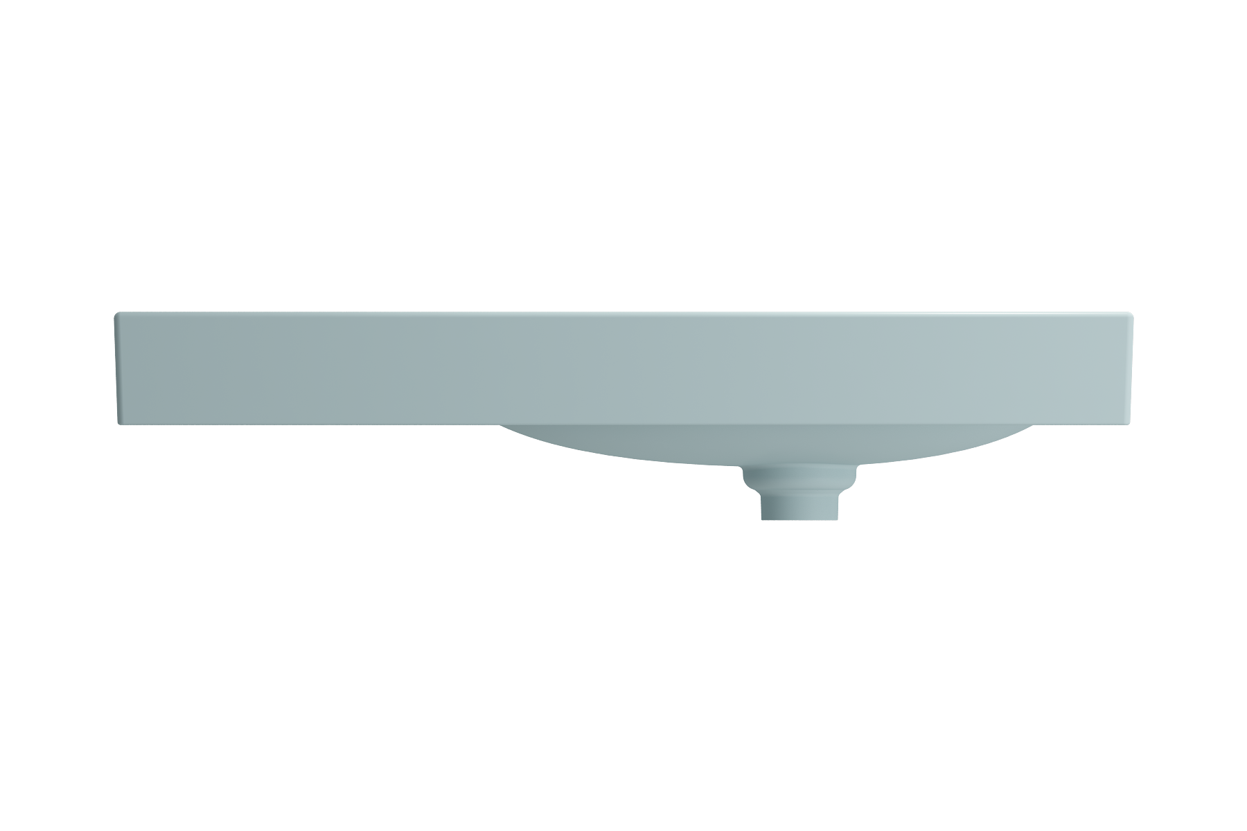BOCCHI Etna 36" Palette Shaped Wallmount Fireclay Bathroom Sink, Matte Ice Blue, 1115-029-0125