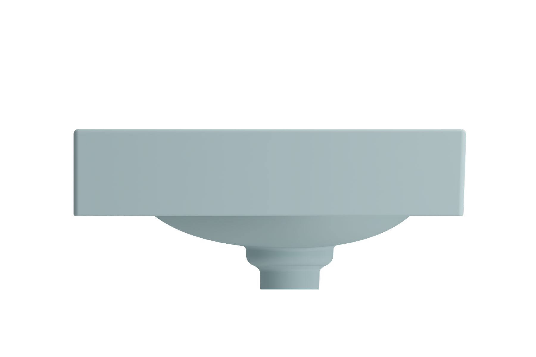 BOCCHI Etna 36" Palette Shaped Wallmount Fireclay Bathroom Sink, Matte Ice Blue, 1115-029-0125