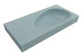 BOCCHI Etna 36" Palette Shaped Wallmount Fireclay Bathroom Sink, Matte Ice Blue, 1115-029-0125