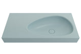 BOCCHI Etna 36" Palette Shaped Wallmount Fireclay Bathroom Sink, Matte Ice Blue, 1115-029-0125