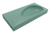 BOCCHI Etna 36" Palette Shaped Wallmount Fireclay Bathroom Sink, Matte Mint Green, 1115-033-0125