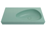 BOCCHI Etna 36" Palette Shaped Wallmount Fireclay Bathroom Sink, Matte Mint Green, 1115-033-0125