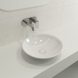 BOCCHI Venezia 16" Round Vessel Fireclay Bathroom Sink, White, 1120-001-0125