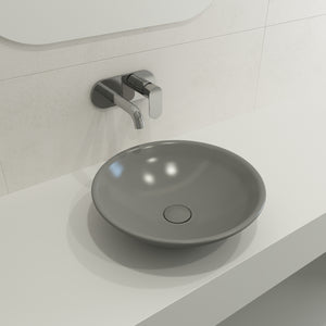 Alternate Image for BOCCHI Venezia 16" Round Vessel Fireclay Bathroom Sink, Matte Gray, 1120-006-0125