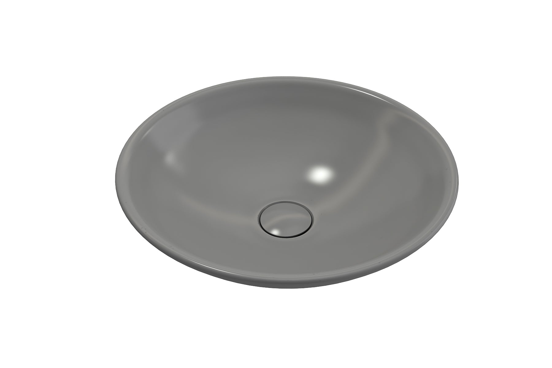 BOCCHI Venezia 16" Round Vessel Fireclay Bathroom Sink, Matte Gray, 1120-006-0125