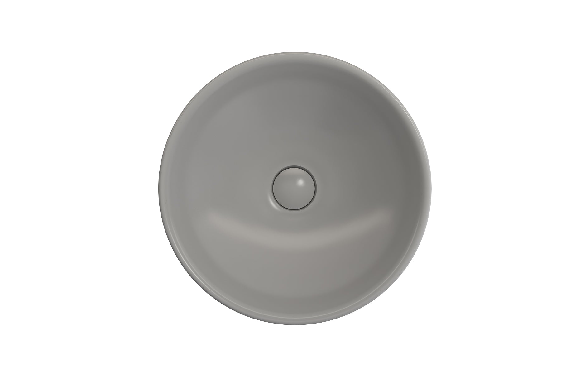 BOCCHI Venezia 16" Round Vessel Fireclay Bathroom Sink, Matte Gray, 1120-006-0125