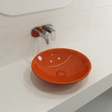 BOCCHI Venezia 16" Round Vessel Fireclay Bathroom Sink, Orange, 1120-012-0125