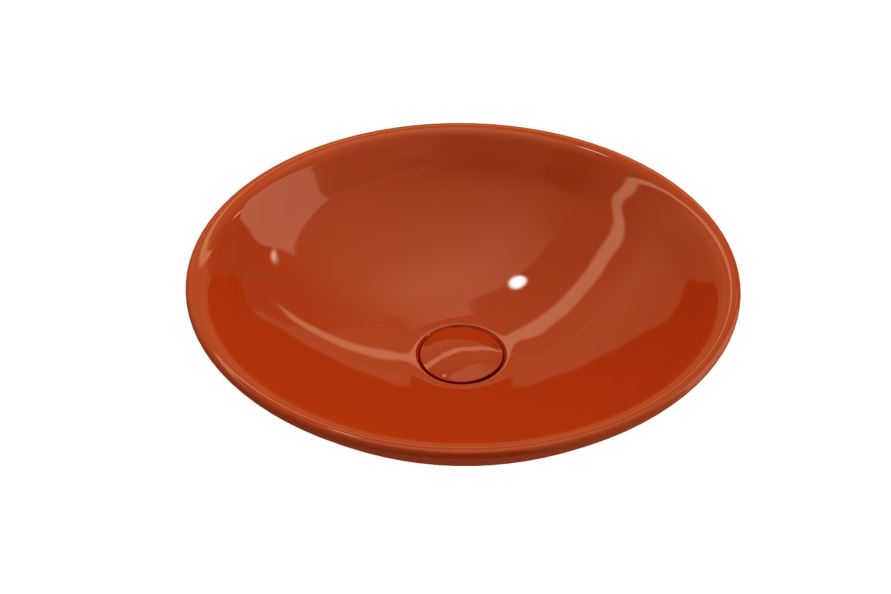 BOCCHI Venezia 16" Round Vessel Fireclay Bathroom Sink, Orange, 1120-012-0125