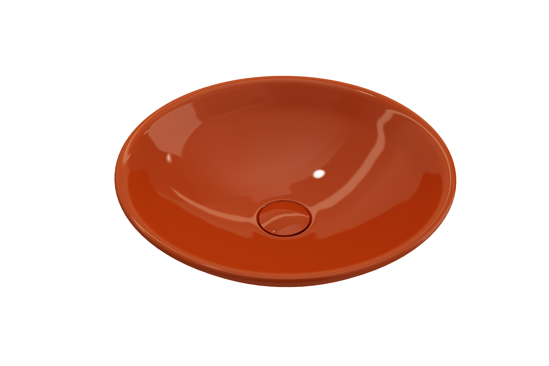BOCCHI Venezia 16" Round Vessel Fireclay Bathroom Sink, Orange, 1120-012-0125