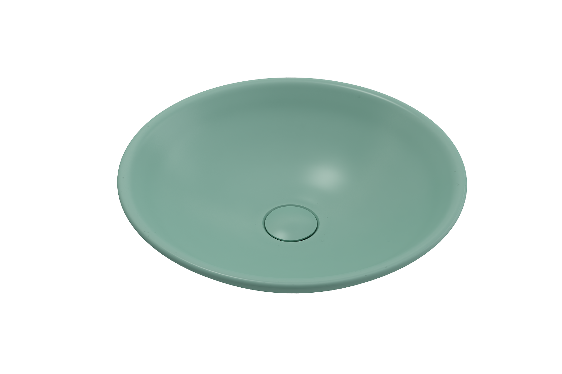 BOCCHI Venezia 16" Round Vessel Fireclay Bathroom Sink, Matte Mint Green, 1120-033-0125
