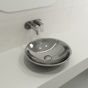 Alternate Image for BOCCHI Venezia 16" Round Vessel Fireclay Bathroom Sink, Platinum, 1120-401-0125
