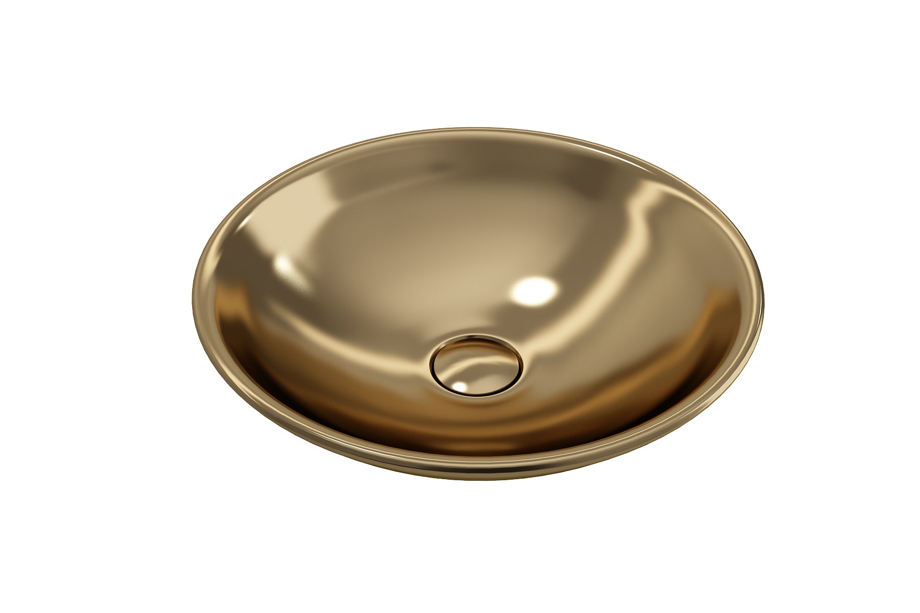 BOCCHI Venezia 16" Round Vessel Fireclay Bathroom Sink, Matte Gold, 1120-403-0125