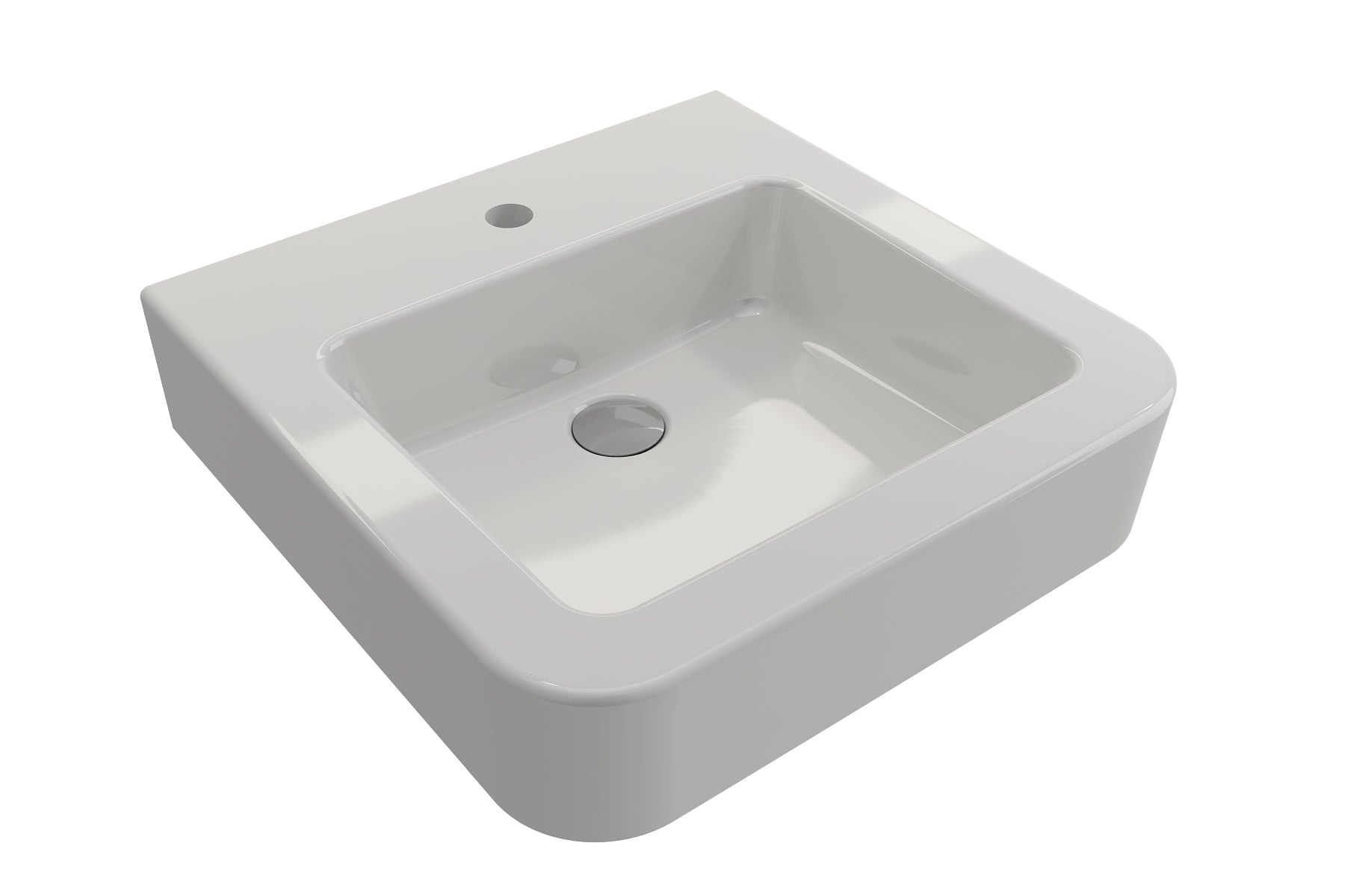 BOCCHI Parma 20" Rectangle Wallmount Fireclay Bathroom Sink, White, Single Faucet Hole, 1122-001-0126