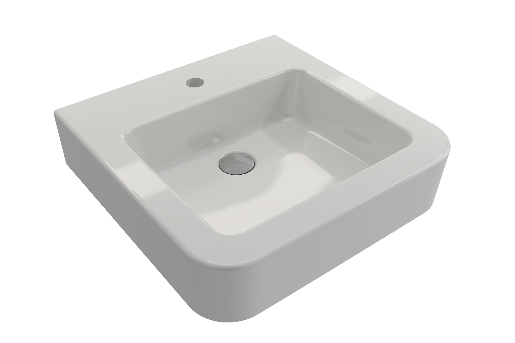 BOCCHI Parma 20" Rectangle Wallmount Fireclay Bathroom Sink, White, Single Faucet Hole, 1122-001-0126