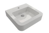 BOCCHI Parma 20" Rectangle Wallmount Fireclay Bathroom Sink, White, Single Faucet Hole, 1122-001-0126